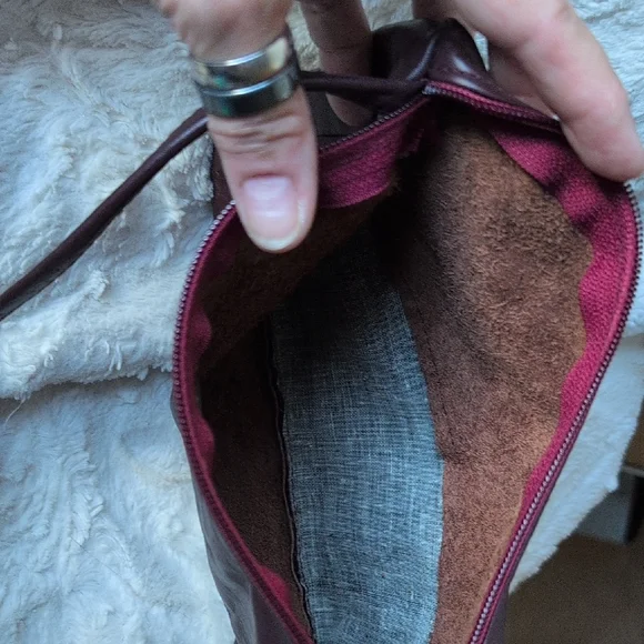 Vintage Liberty Belle Burgundy Leather Bag NWOT - Picture 4 of 9